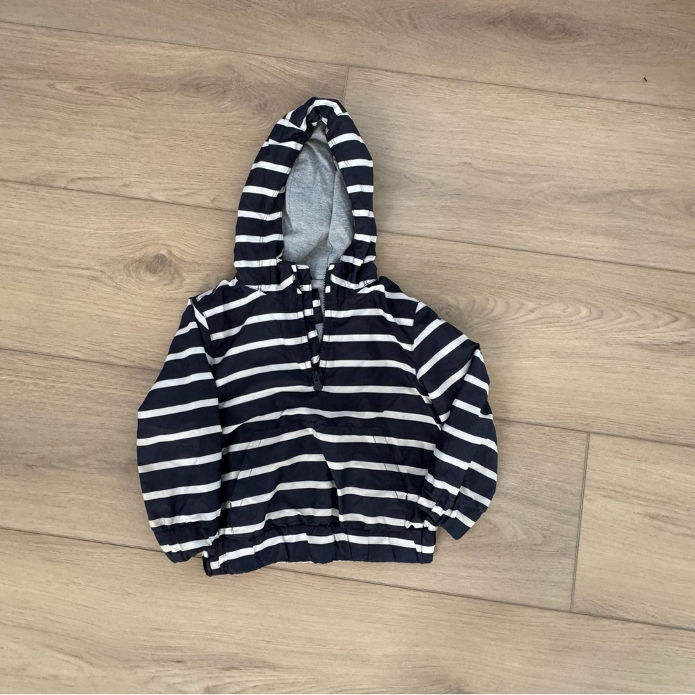 GAP Blue and White Striped Spring Pullover Jacket